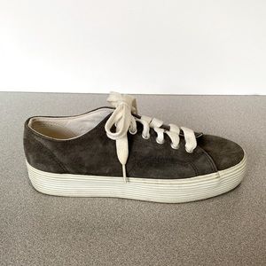 NINE WEST Grey Faux Suede Platform Sneakers!!!  Size 7.5